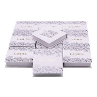 Wholesale square shape interior white eyelashes package box custom logo contact sale