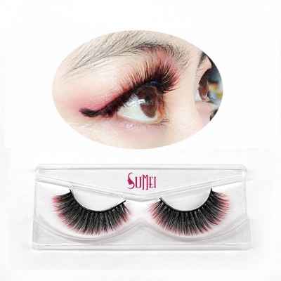 Wholesale  private label color eyelashes for party make up 3D colorful eye lashes