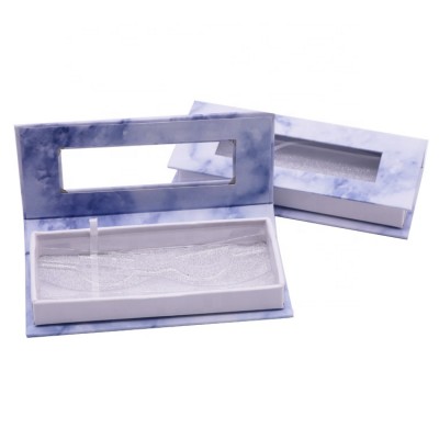 Wholesale marble rectangle eyelashes box lash packaging contact sale