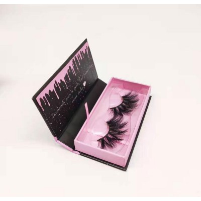 Magnetic eyelashes custom packaging box and  25mm eyelashes with  private label