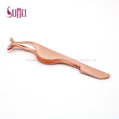 Private Label Custom LOGO Rose Gold Stainless Steel Tweezer