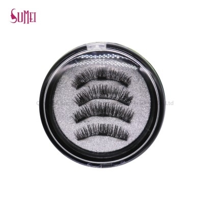 Custom 3 Magnets High Quality Magnetic eye lashes 3d silk fake eyelashes